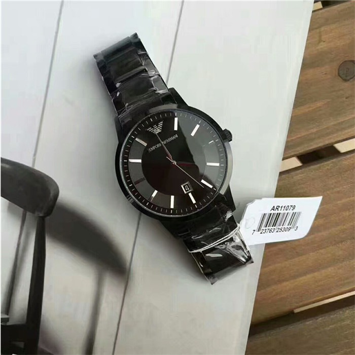 Armani手錶 阿瑪尼手錶 時尚啞光黑色不鏽鋼鏈石英男錶 休閒商務潮流百搭款AR11079-細節圖8