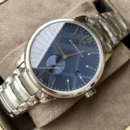 Burberry戰馬手錶 男生藍色經典腕錶 鋼鏈石英表 商務休閒男錶 BU10007/04/05 生日禮物送男友