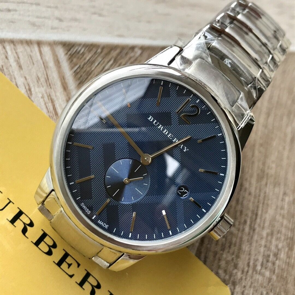 Burberry戰馬手錶 男生藍色經典腕錶 鋼鏈石英表 商務休閒男錶 BU10007/04/05 生日禮物送男友-細節圖5