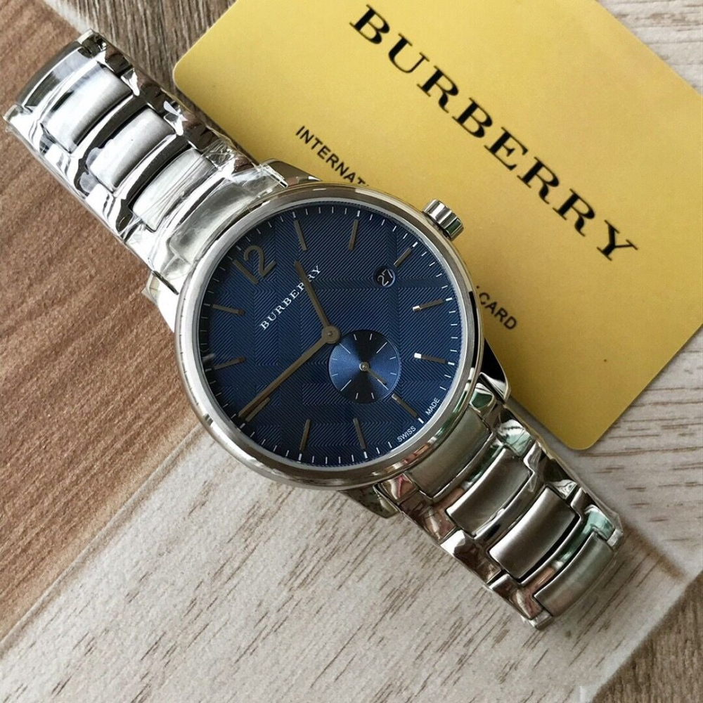 Burberry戰馬手錶 男生藍色經典腕錶 鋼鏈石英表 商務休閒男錶 BU10007/04/05 生日禮物送男友-細節圖6