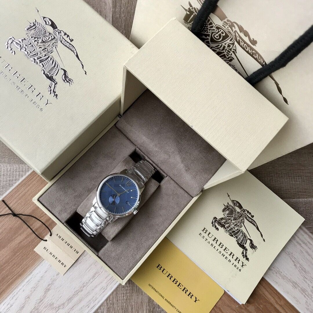 Burberry戰馬手錶 男生藍色經典腕錶 鋼鏈石英表 商務休閒男錶 BU10007/04/05 生日禮物送男友-細節圖7