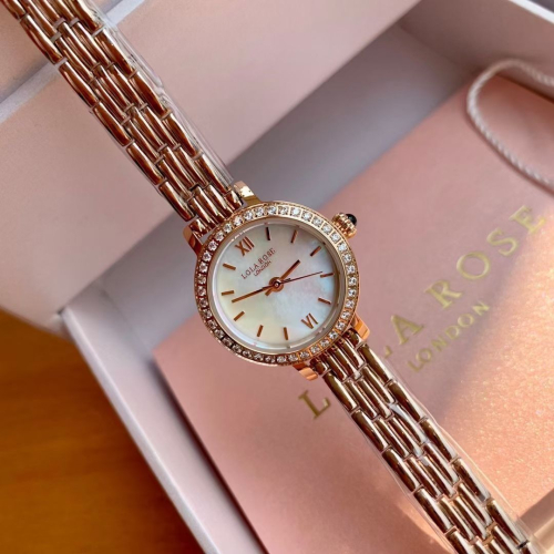 Lola Rose小金錶 女生時尚簡約手錶 玫瑰金色鋼鏈錶 精緻小錶盤22mm女生腕錶 鑲鑽氣質精品錶LR4168