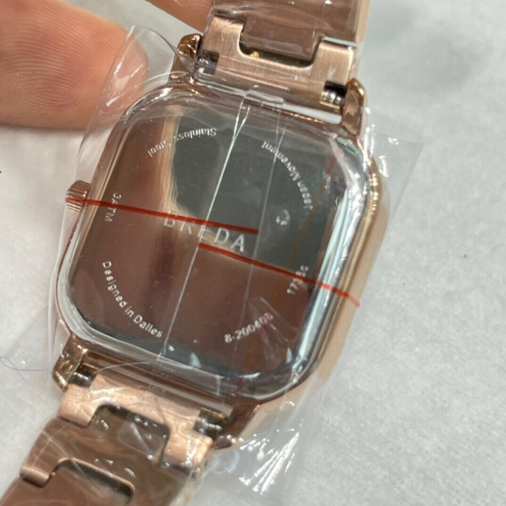 BREDA手錶 方形小綠錶 簡約百搭女生石英錶 時尚小金錶 鋼鏈防水腕錶女 歐美休閒通勤精品錶 法式輕奢女錶-細節圖11
