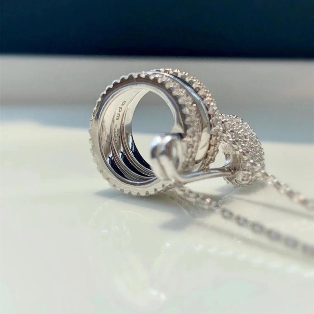 APM MONACO項鏈 時尚個性別針項鏈 925純銀飾品 純銀項鏈 鑲鑽鎖骨鏈 可調節頸鏈 毛衣鏈 輕奢小眾設計項墜-細節圖7