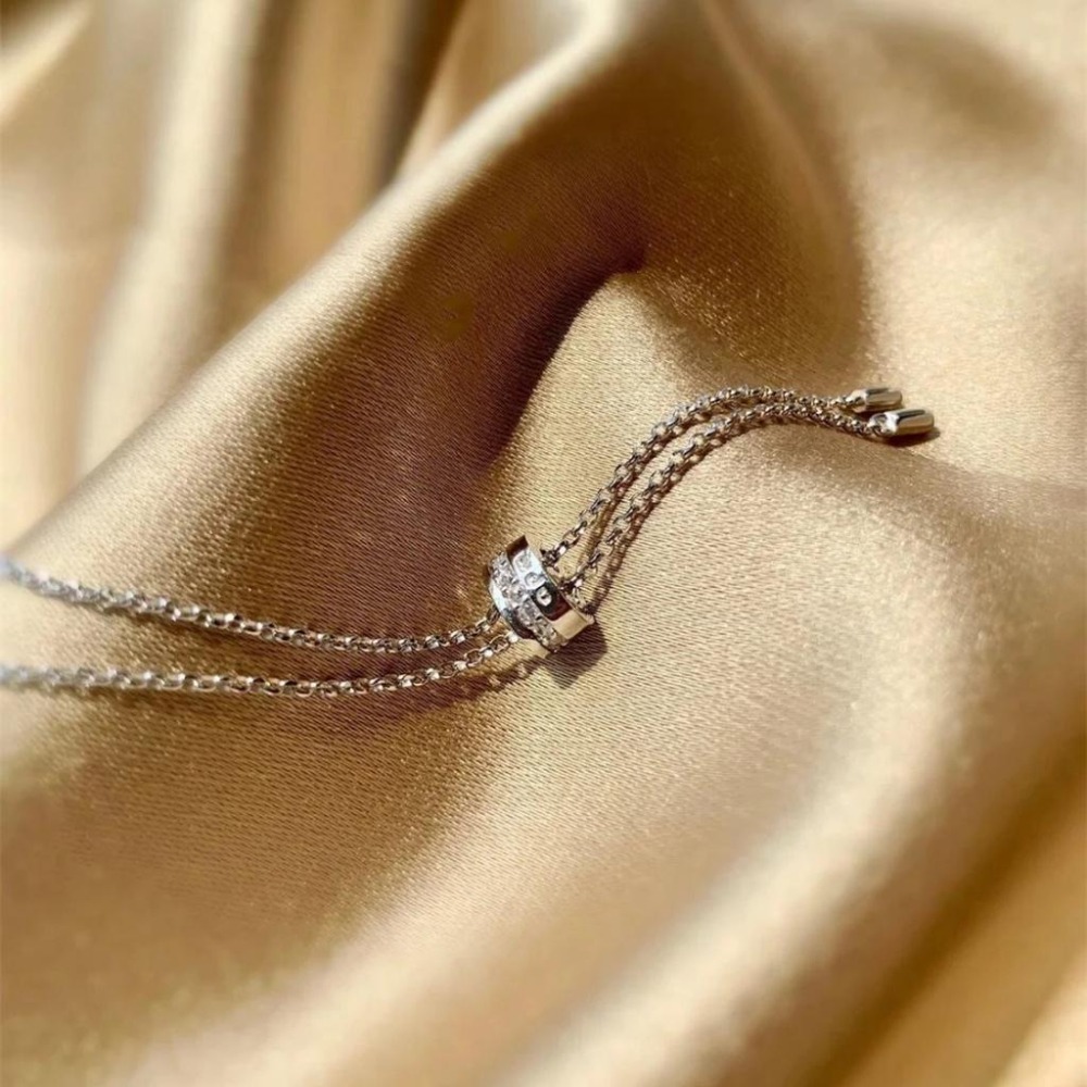 APM MONACO項鏈 時尚個性別針項鏈 925純銀飾品 純銀項鏈 鑲鑽鎖骨鏈 可調節頸鏈 毛衣鏈 輕奢小眾設計項墜-細節圖9