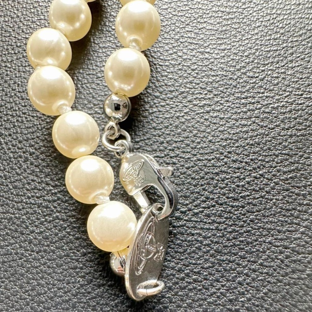 珍珠項鏈 vivienne westwood薇薇安西太後珍珠項鏈 短項鏈 頸鏈 歐陽娜娜同款項鏈 毛衣鏈 優雅時尚項墜-細節圖9