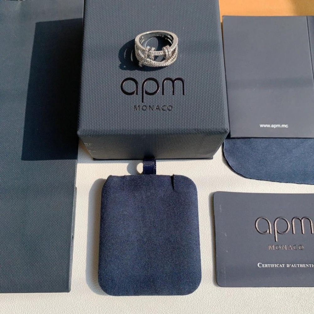 APM MONACO女生戒指 925純銀戒指 玫瑰金色銀色鑲晶鑽戒指 女生尾戒 多圈時來運轉戒指 食指環 中指環-細節圖5