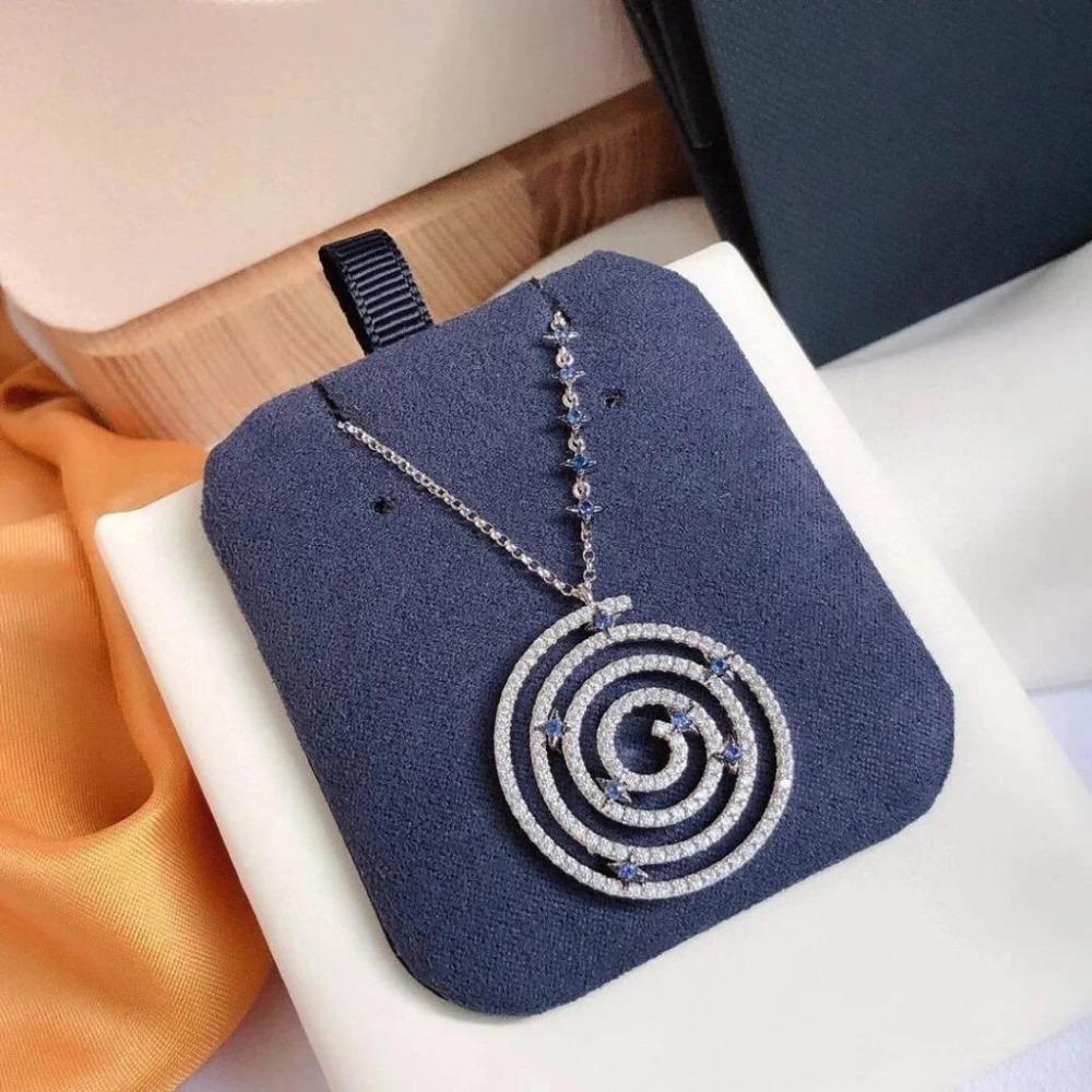 APM MONACO項鏈女生 銀色925純銀項鏈 MANDALA項鏈 高級感時尚鎖骨鏈 毛衣鏈 可調節頸鏈-細節圖7