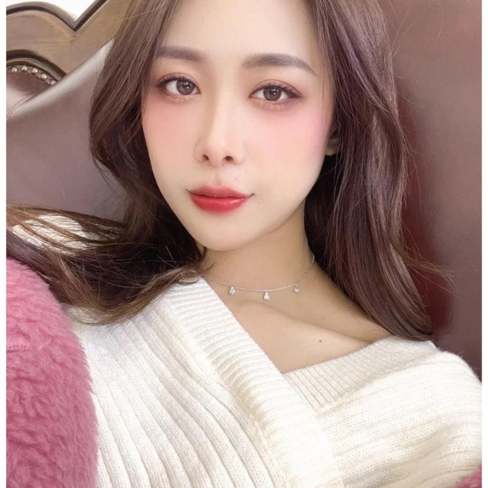 APM MONACO水滴項鏈 高級感氣質鎖骨鏈 頸鏈 925純銀項鏈 毛衣鏈 時尚百搭項墜 可調節項鏈 純銀飾品-細節圖3