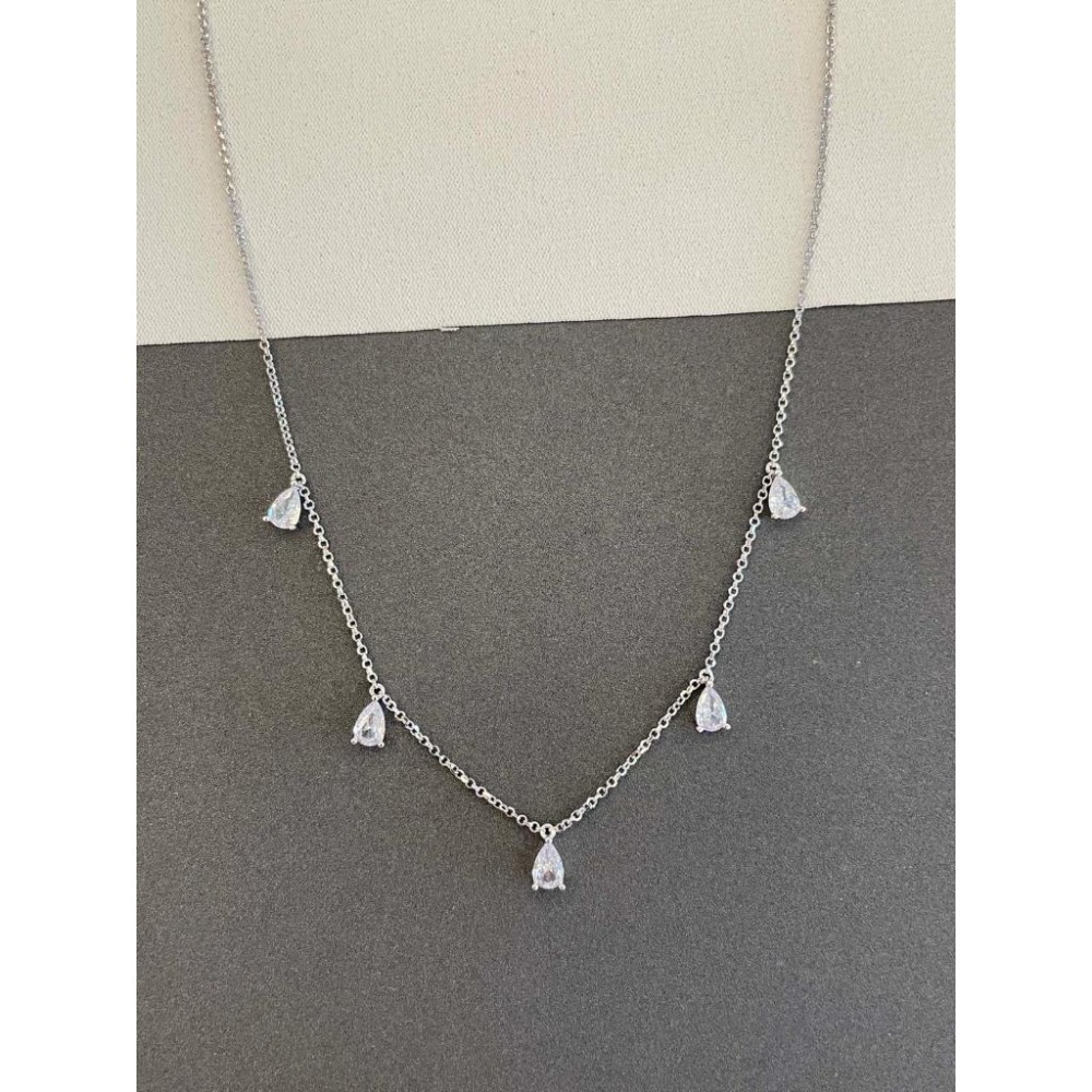 APM MONACO水滴項鏈 高級感氣質鎖骨鏈 頸鏈 925純銀項鏈 毛衣鏈 時尚百搭項墜 可調節項鏈 純銀飾品-細節圖7