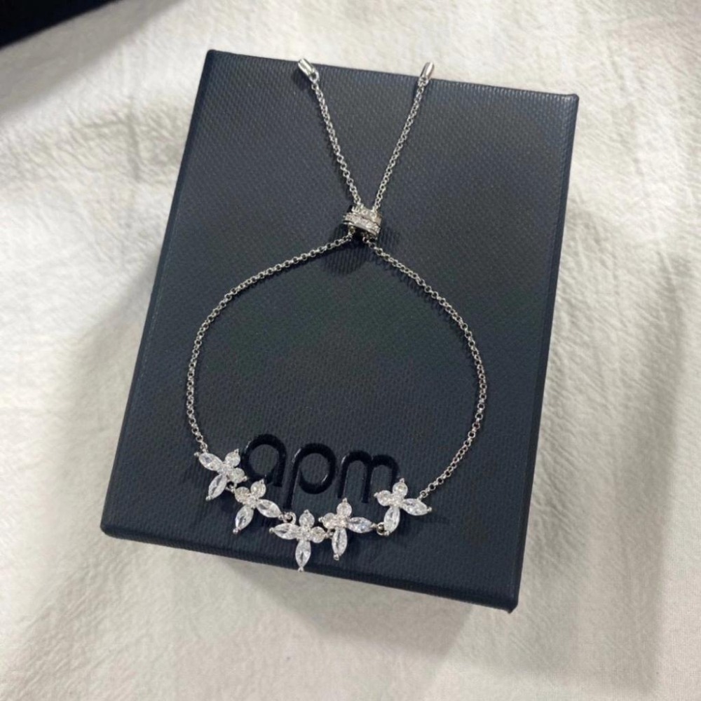 APM MONACO女生手環 蝴蝶手鏈女 925純銀手鏈小眾氣質時尚手鐲 生日禮物送女友 簡約氣質手鏈 可調節大小-細節圖7