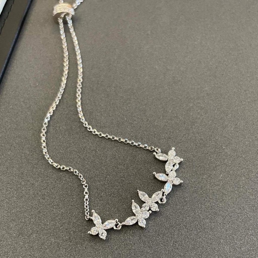 APM MONACO女生手環 蝴蝶手鏈女 925純銀手鏈小眾氣質時尚手鐲 生日禮物送女友 簡約氣質手鏈 可調節大小-細節圖8