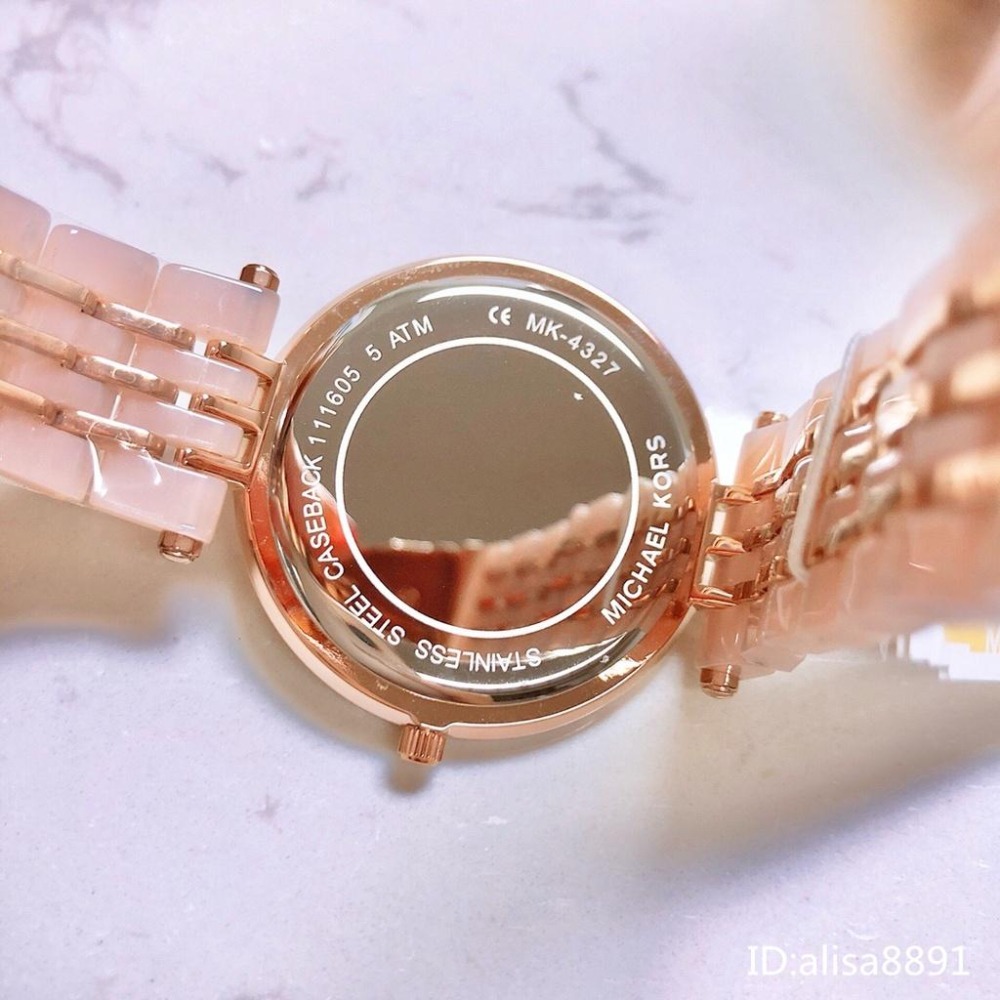 Michael Kors手錶 裸粉色超薄石英錶 大直徑手錶 時尚潮流女生腕錶 代購精品錶 休閒通勤女錶MK4327-細節圖9