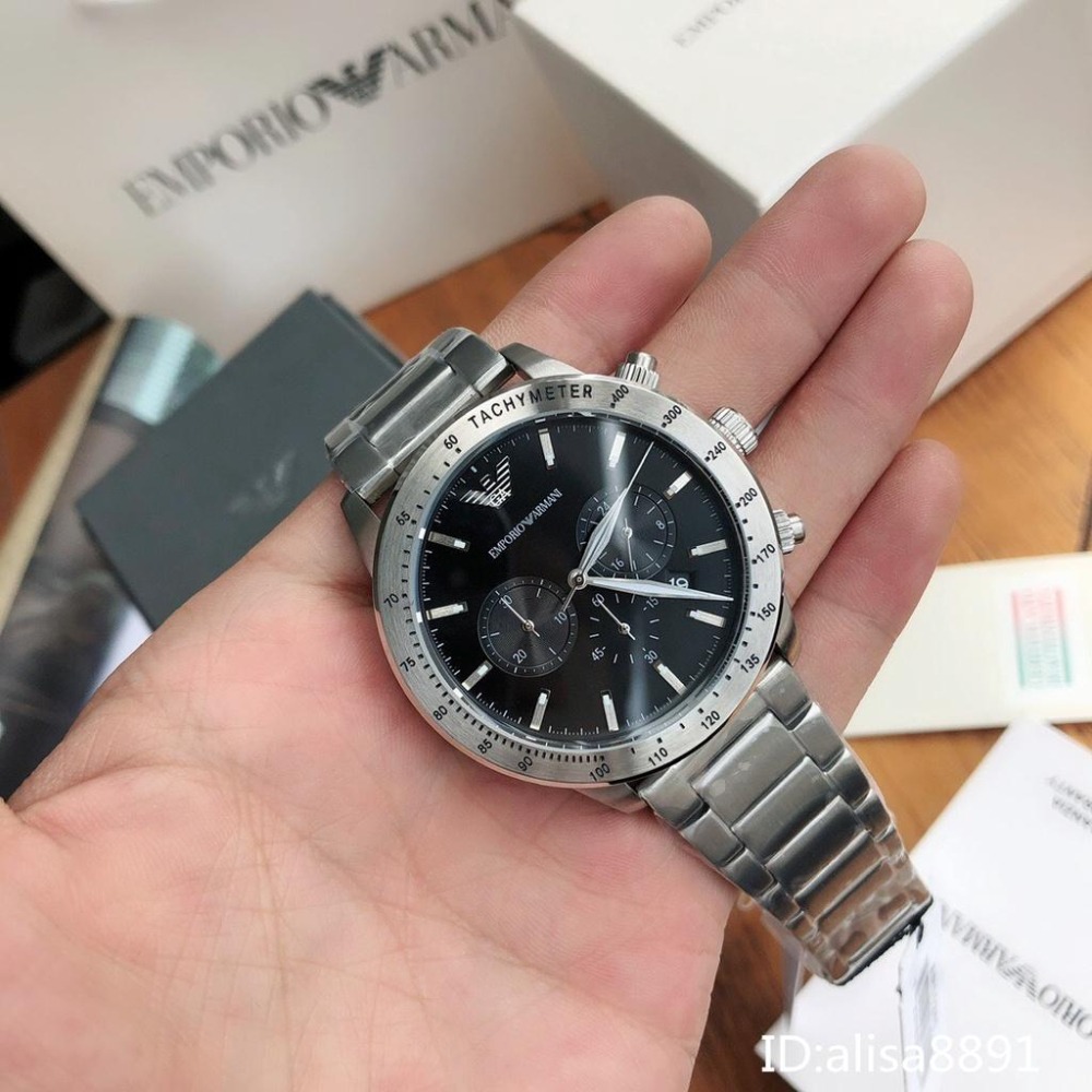 阿瑪尼Armani手錶 多功能計時手錶 商務通勤男錶 休閒運動手錶鋼帶錶 飛行員系列石英錶AR11241 AR11306-細節圖3