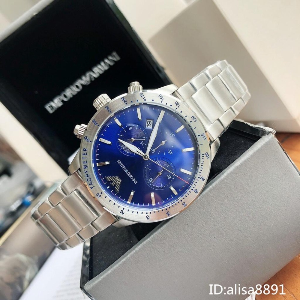 阿瑪尼Armani手錶 多功能計時手錶 商務通勤男錶 休閒運動手錶鋼帶錶 飛行員系列石英錶AR11241 AR11306-細節圖6