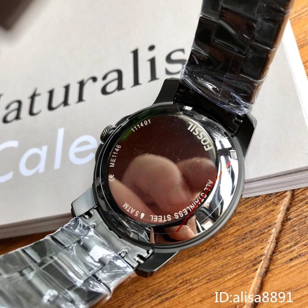 FOSSIL機械手錶 時尚百搭男生腕錶 商務休閒運動手錶 黑槍色鋼帶錶 Townsman系列多功能雙機芯手錶ME1146-細節圖7