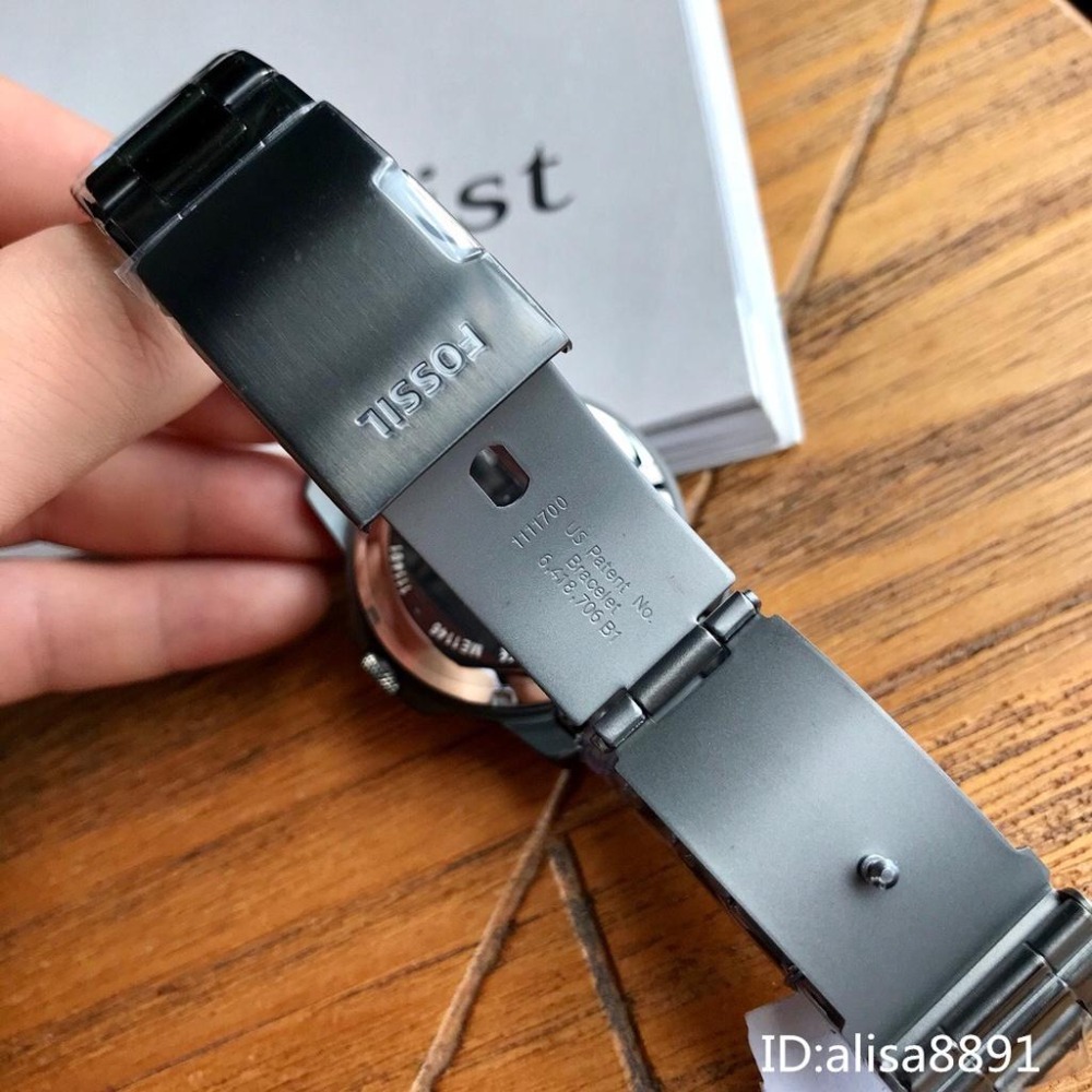 FOSSIL機械手錶 時尚百搭男生腕錶 商務休閒運動手錶 黑槍色鋼帶錶 Townsman系列多功能雙機芯手錶ME1146-細節圖8