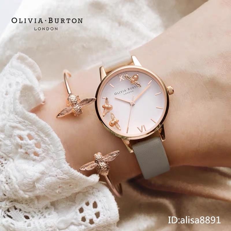 Olivia Burton手錶石英錶 小直徑皮帶手錶女 時尚簡約休閒女錶  通勤百搭小蜜蜂手錶 OB手錶OB16CH03-細節圖3