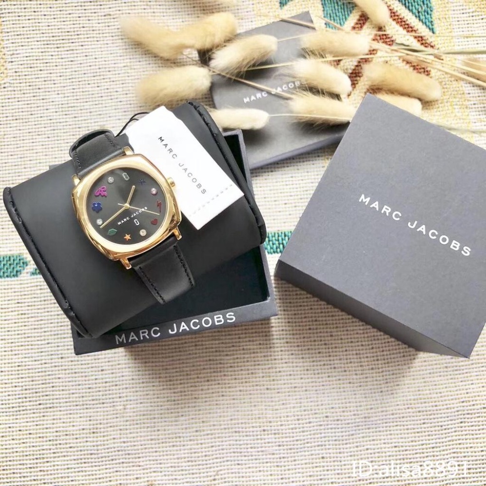 MARC JACOBS手錶 馬克女生石英錶 黑色皮帶錶 時尚潮流女生腕錶 休閒通勤女錶 MJ手錶 學生手錶 MJ1597-細節圖6