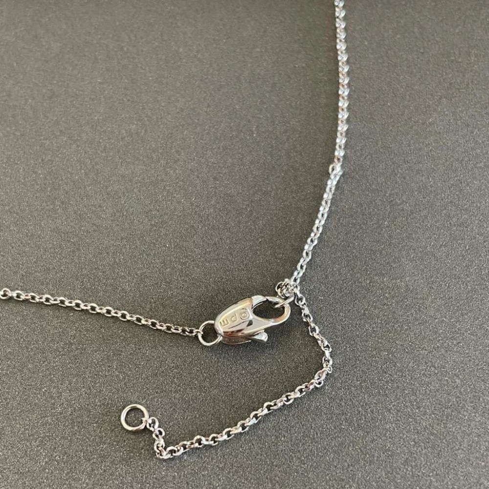 APM MONACO女生項鏈 新月系列月亮項鏈 可調節 銀色鑲晶鑽毛衣鏈 頸鏈 氣質時尚項鏈 925純銀項鏈-細節圖9