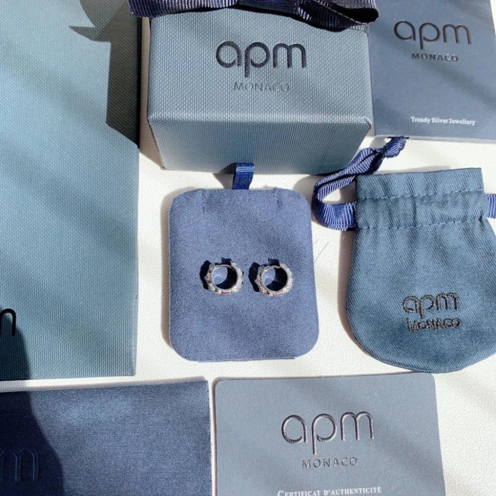 APM MONACO耳環 迷你尖刺圓環耳環 女生耳釘 圈圈耳環 圓圈耳釘 925純銀飾品 高級感輕奢簡約耳環-細節圖5