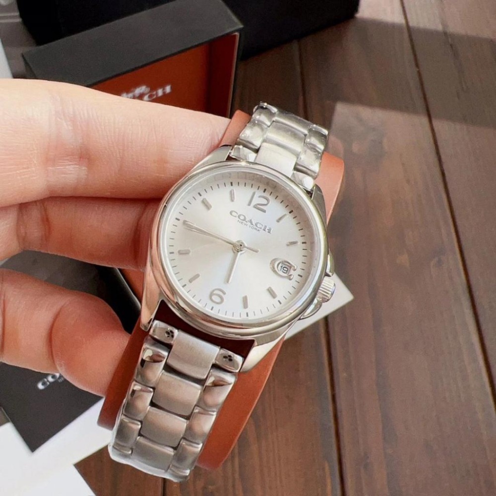 COACH蔻馳手錶 女生石英錶 女士手錶 玫瑰金色鋼帶錶 小直徑手錶女經典百搭休閒腕錶 明星同款GREYSON系列女錶-細節圖5