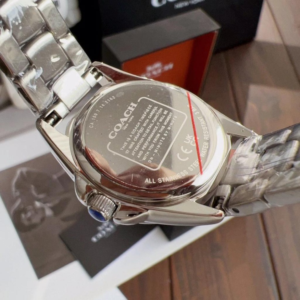 COACH蔻馳手錶 女生石英錶 女士手錶 玫瑰金色鋼帶錶 小直徑手錶女經典百搭休閒腕錶 明星同款GREYSON系列女錶-細節圖8
