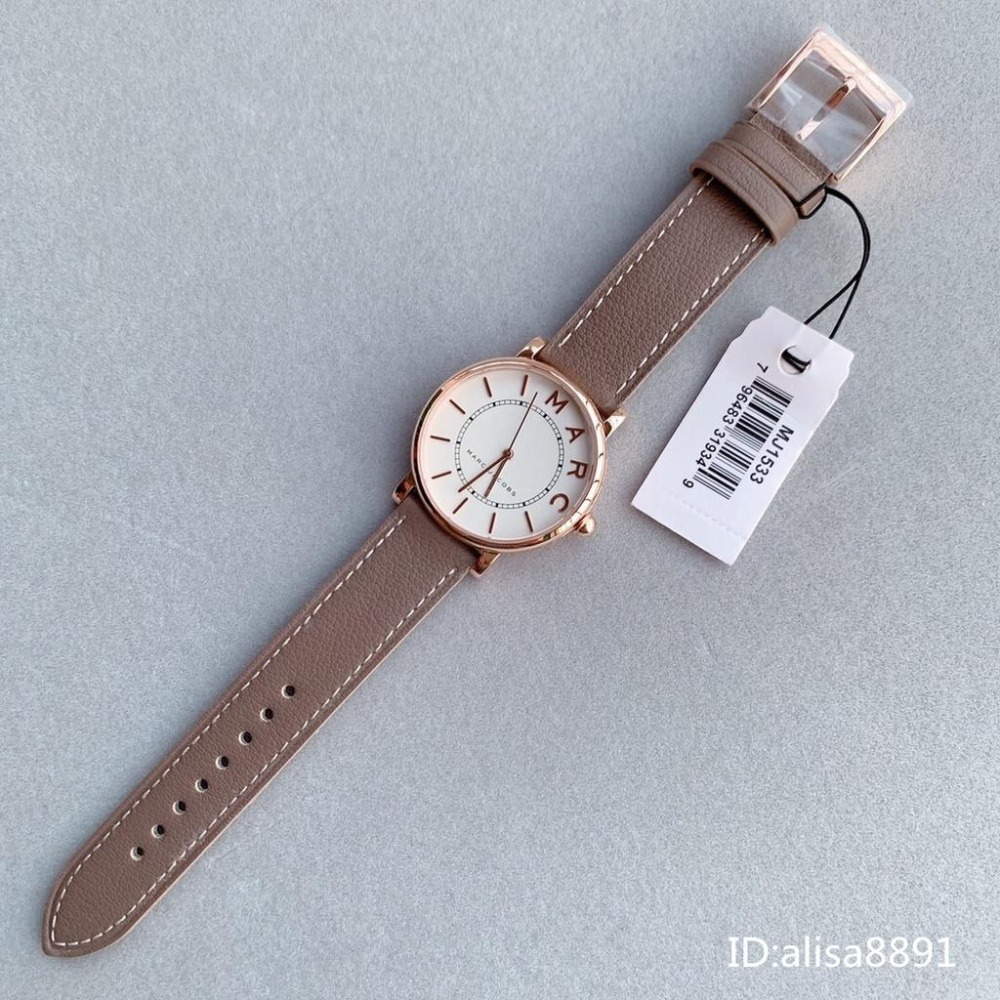 MARC JACOBS手錶 休閒石英錶 簡約百搭女生腕錶 奶茶灰色皮帶錶 大直徑女生手錶 MJ1538 1533-細節圖4