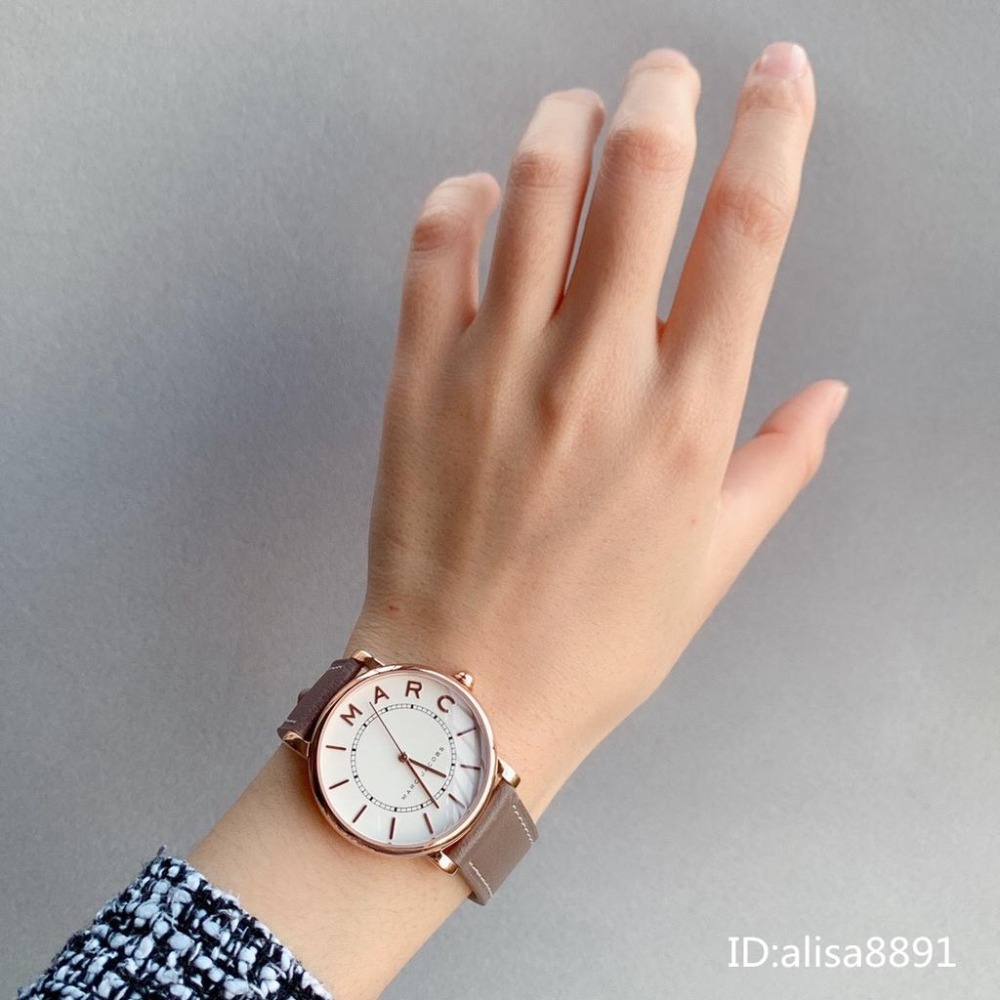MARC JACOBS手錶 休閒石英錶 簡約百搭女生腕錶 奶茶灰色皮帶錶 大直徑女生手錶 MJ1538 1533-細節圖7