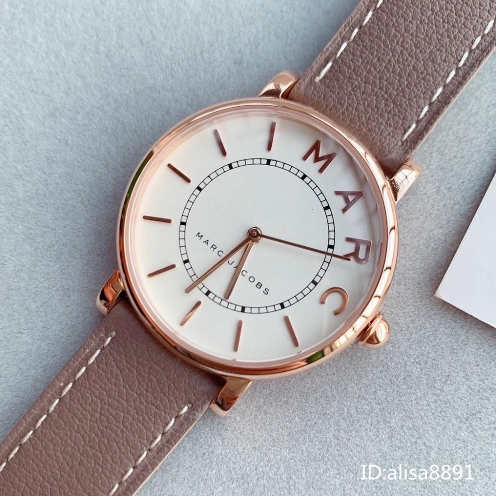 MARC JACOBS手錶 休閒石英錶 簡約百搭女生腕錶 奶茶灰色皮帶錶 大直徑女生手錶 MJ1538 1533-細節圖8