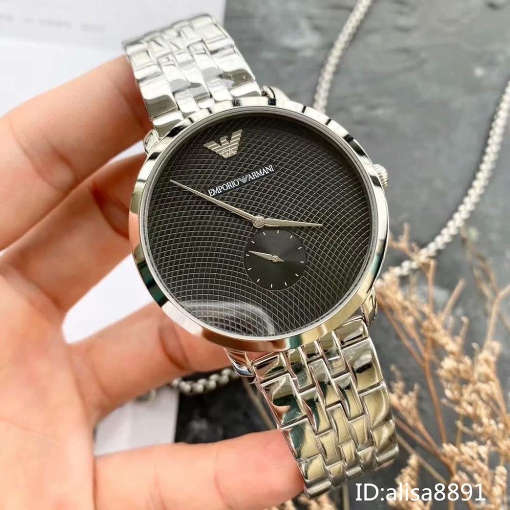 ARMANI阿瑪尼手錶男士 超薄石英錶 銀色鋼帶錶 簡約時尚男錶 百搭通勤男生腕錶 男生手錶 防水手錶AR11161-細節圖2