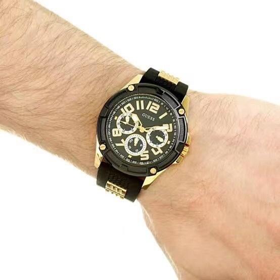 蓋爾斯GUESS手錶男 男生手錶 商務通勤腕錶 精品錶 橡膠錶帶石英錶 多功能計時手錶男 休閒運動男錶GW0051G4-細節圖3