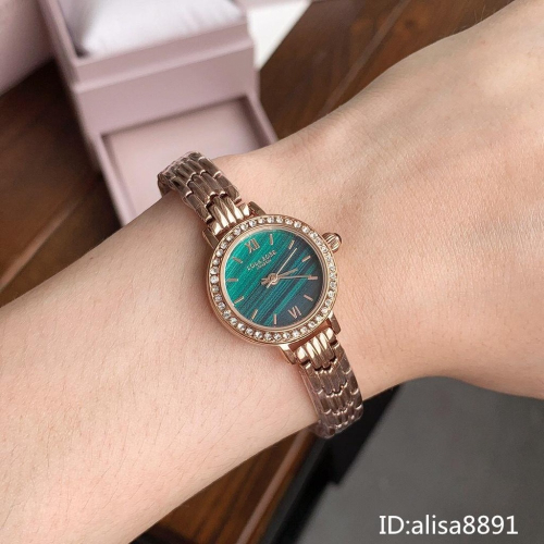 Lola Rose羅拉玫瑰手錶 小綠錶小金錶 22mm小直徑手錶女 時尚精緻優雅女錶 休閒百搭石英錶 玫瑰金色綠面鋼帶錶
