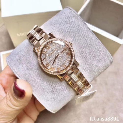 Michael Kors手錶 滿天星小直徑鑲鑽女錶 石英手錶 MK手錶 MK3776玫瑰金色鋼鏈錶 時尚精美百搭女生腕錶