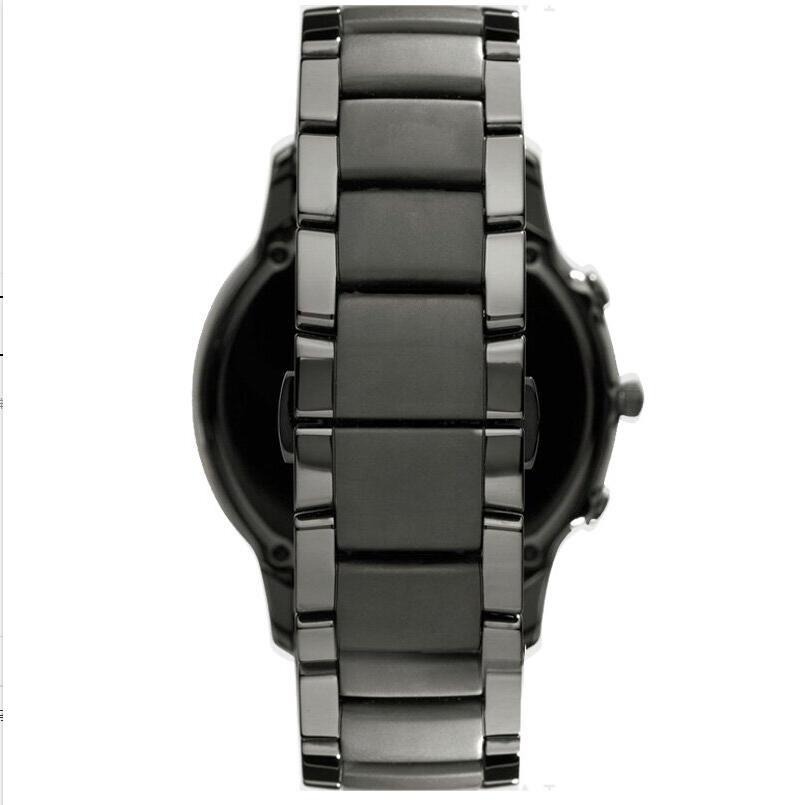 大直徑黑色陶瓷手錶男  商務休閒男士石英錶 Armani阿曼尼手錶  三眼計時日曆防水手錶 休閒通勤男生腕錶AR1451-細節圖4