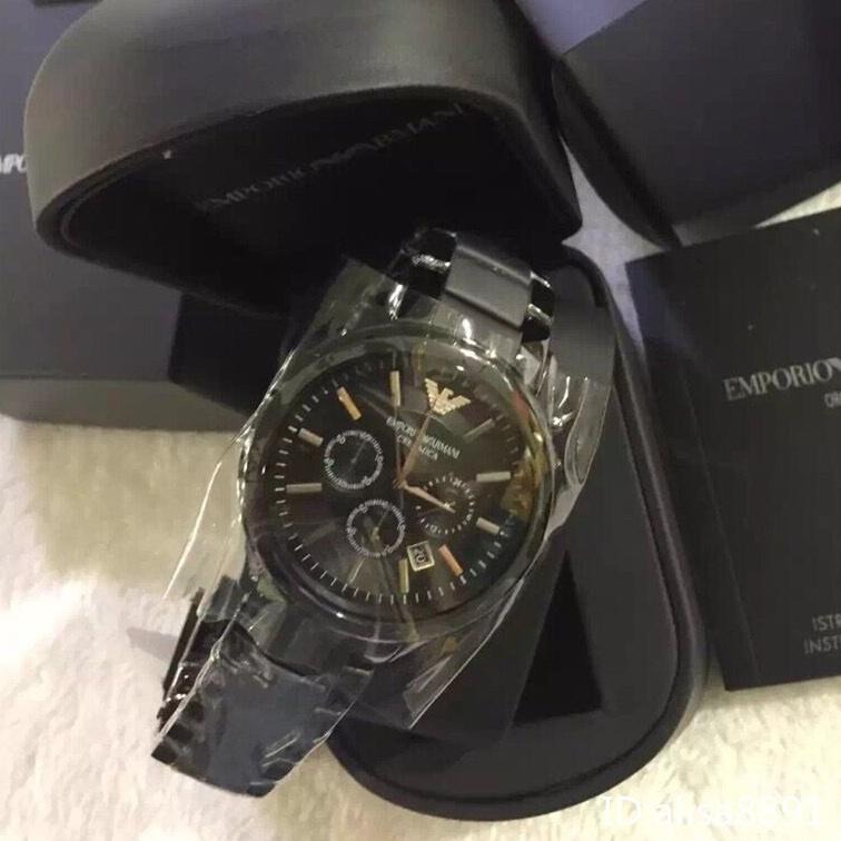 大直徑黑色陶瓷手錶男  商務休閒男士石英錶 Armani阿曼尼手錶  三眼計時日曆防水手錶 休閒通勤男生腕錶AR1451-細節圖8