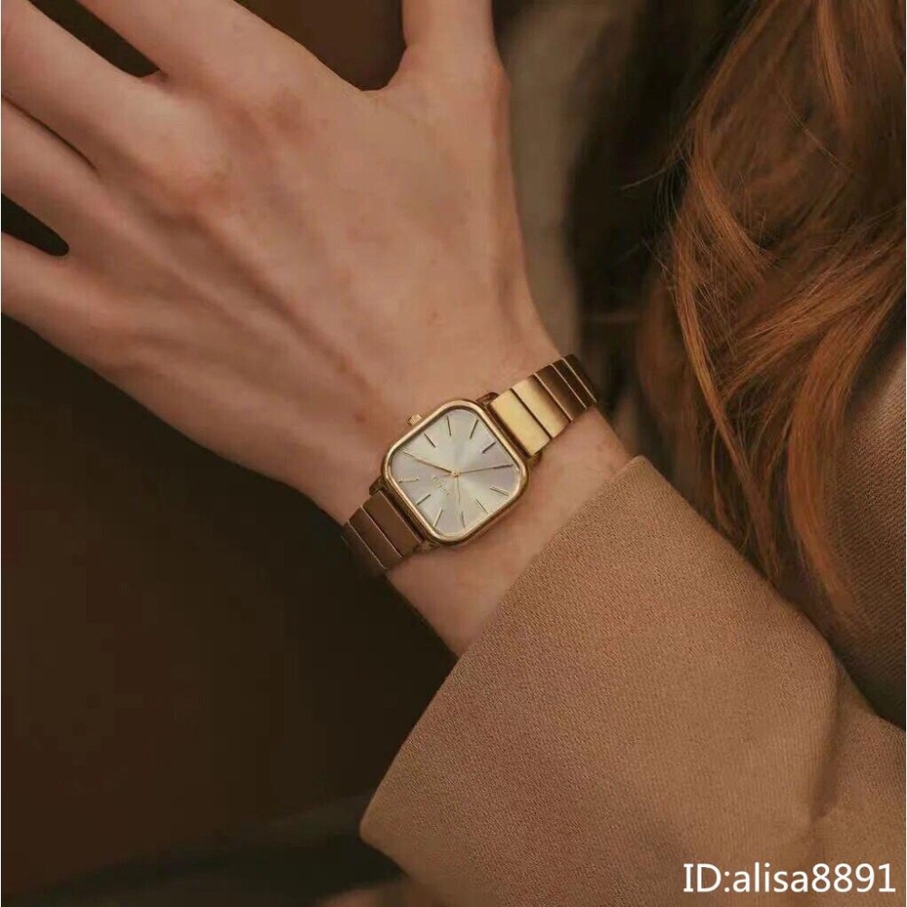 精品錶女生 BREDA手錶 方形小綠錶 簡約百搭女生石英錶 時尚小金錶 鋼鏈防水腕錶女 歐美休閒通勤精品錶 法式輕奢女錶-細節圖3