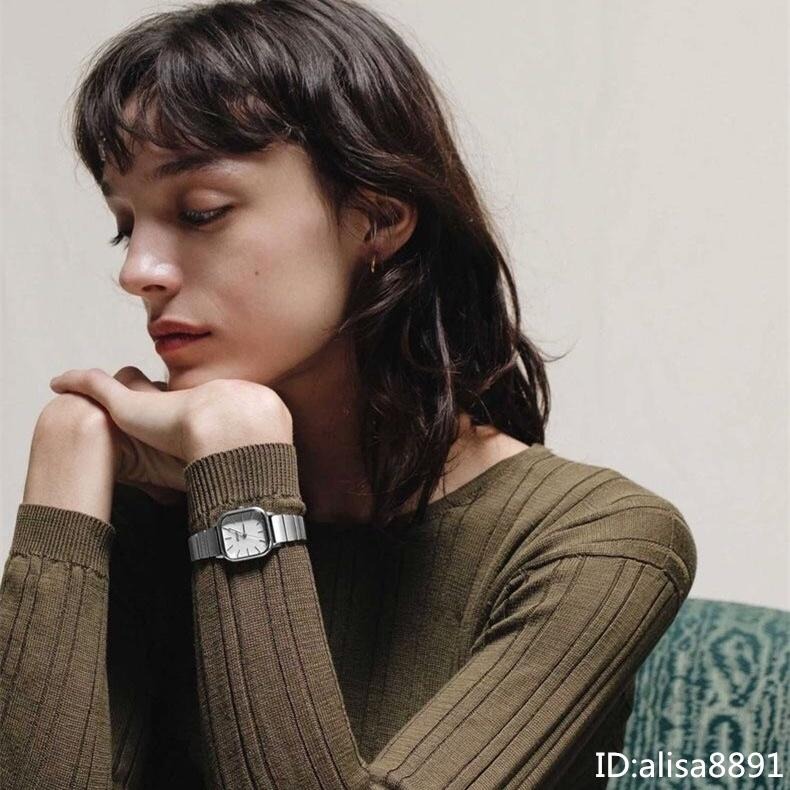 精品錶女生 BREDA手錶 方形小綠錶 簡約百搭女生石英錶 時尚小金錶 鋼鏈防水腕錶女 歐美休閒通勤精品錶 法式輕奢女錶-細節圖4