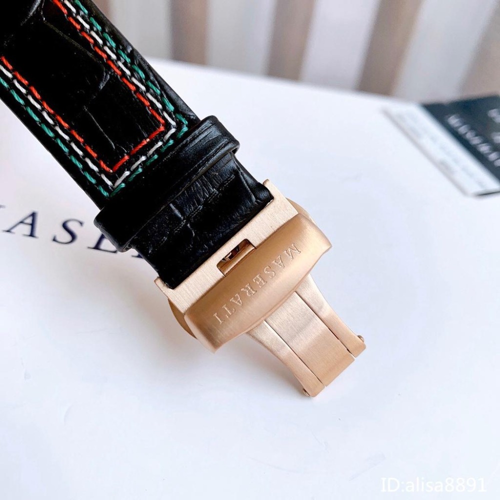 MASERATI瑪莎拉蒂手錶 黑色皮帶錶 鏤空自動機械錶男 經典大三叉帥氣男生腕錶商務休閒腕錶R8821108026-細節圖8