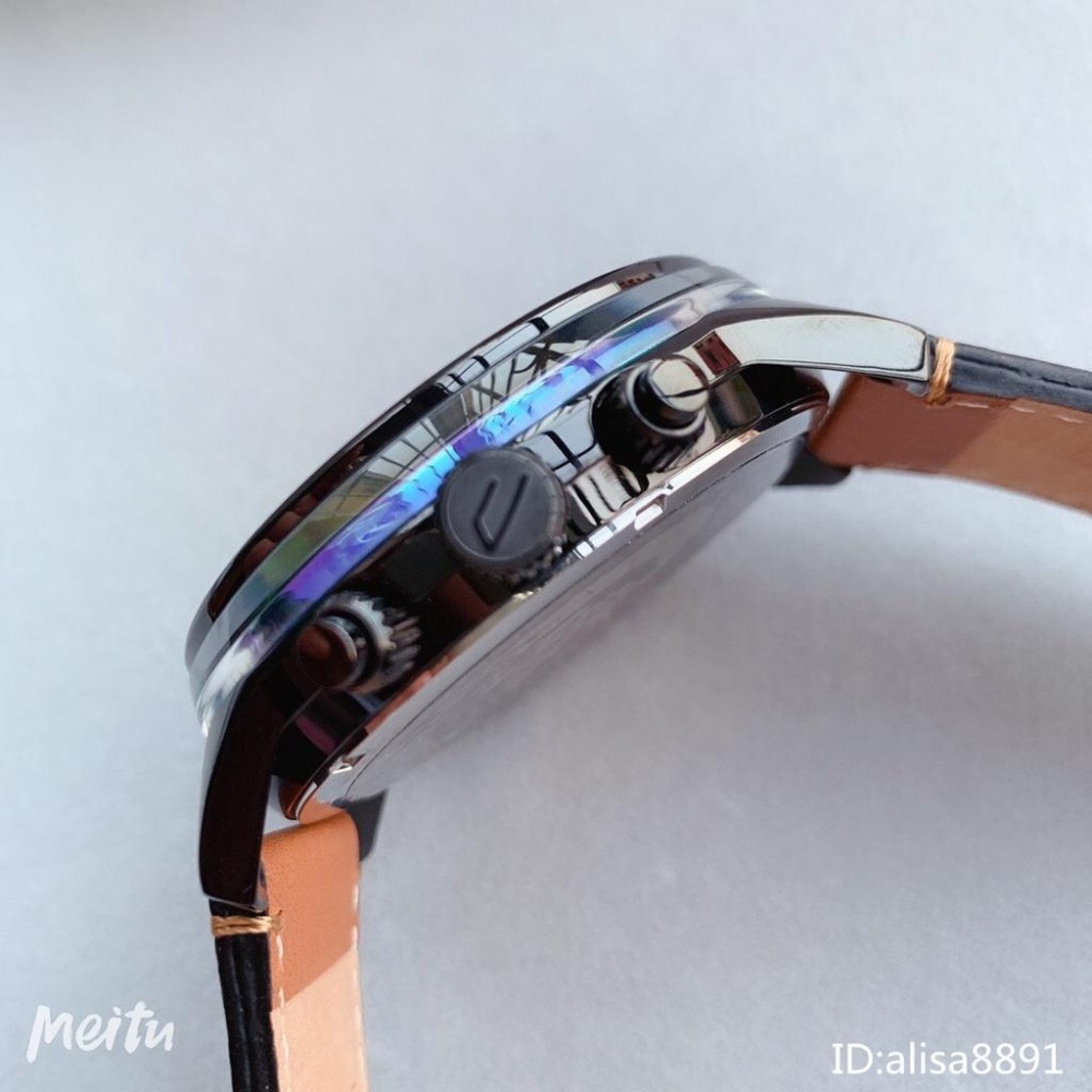 DIESEL手錶 迪賽手錶 棕色皮帶錶 大直徑56mm 變色龍時尚偏光男生腕錶 休閒運動男錶 計時防水石英錶DZ7417-細節圖7