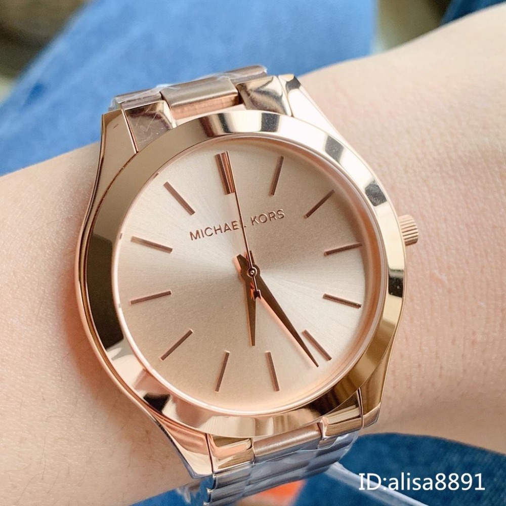 Michael Kors手錶 MK手錶女 玫瑰金色鋼鏈錶MK3197 超薄時尚百搭石英錶 大直徑男女中性款手錶-細節圖2