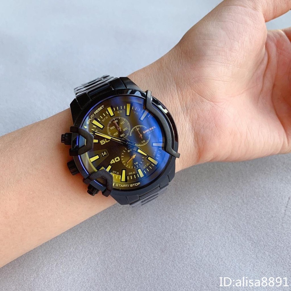 DIESEL手錶 迪賽手錶 商務休閒男錶 大直徑黑色不鏽鋼帶錶 石英錶 日曆計時手錶男 時尚潮流百搭男錶DZ4529-細節圖4