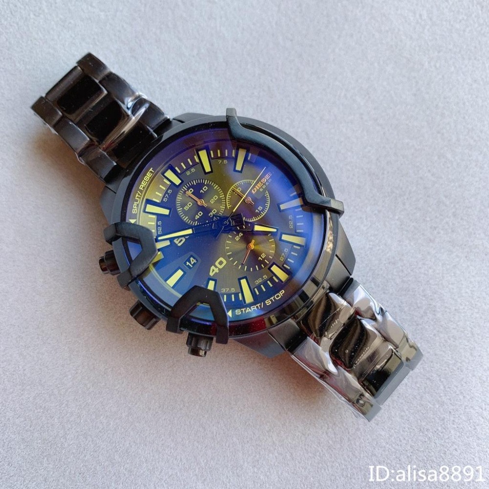 DIESEL手錶 迪賽手錶 商務休閒男錶 大直徑黑色不鏽鋼帶錶 石英錶 日曆計時手錶男 時尚潮流百搭男錶DZ4529-細節圖5