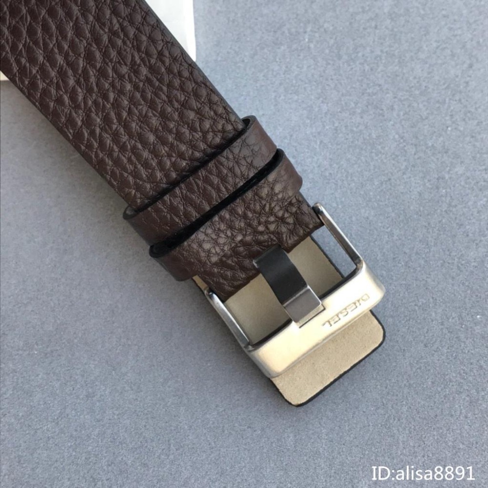 迪賽DIESEL手錶 石英錶 三眼計時灰錶面手錶 時尚休閒棕色皮帶錶 大直徑夜光防水手錶 日曆多功能男生手錶DZ4290-細節圖8