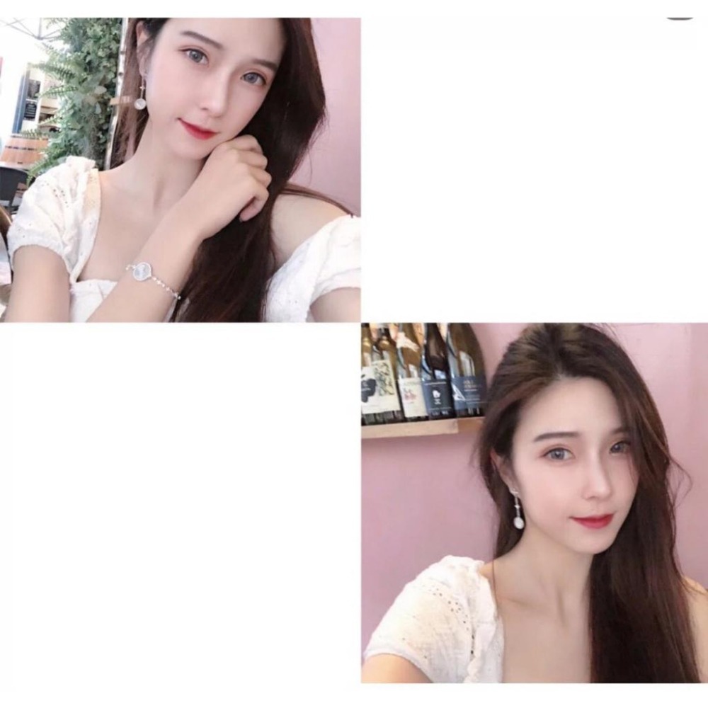 APM MONACO耳環 APM女生耳環 母貝淡水珍珠耳環 林志玲同款耳環 不對稱耳環 垂墜耳環 925純銀耳釘 耳釘女-細節圖4