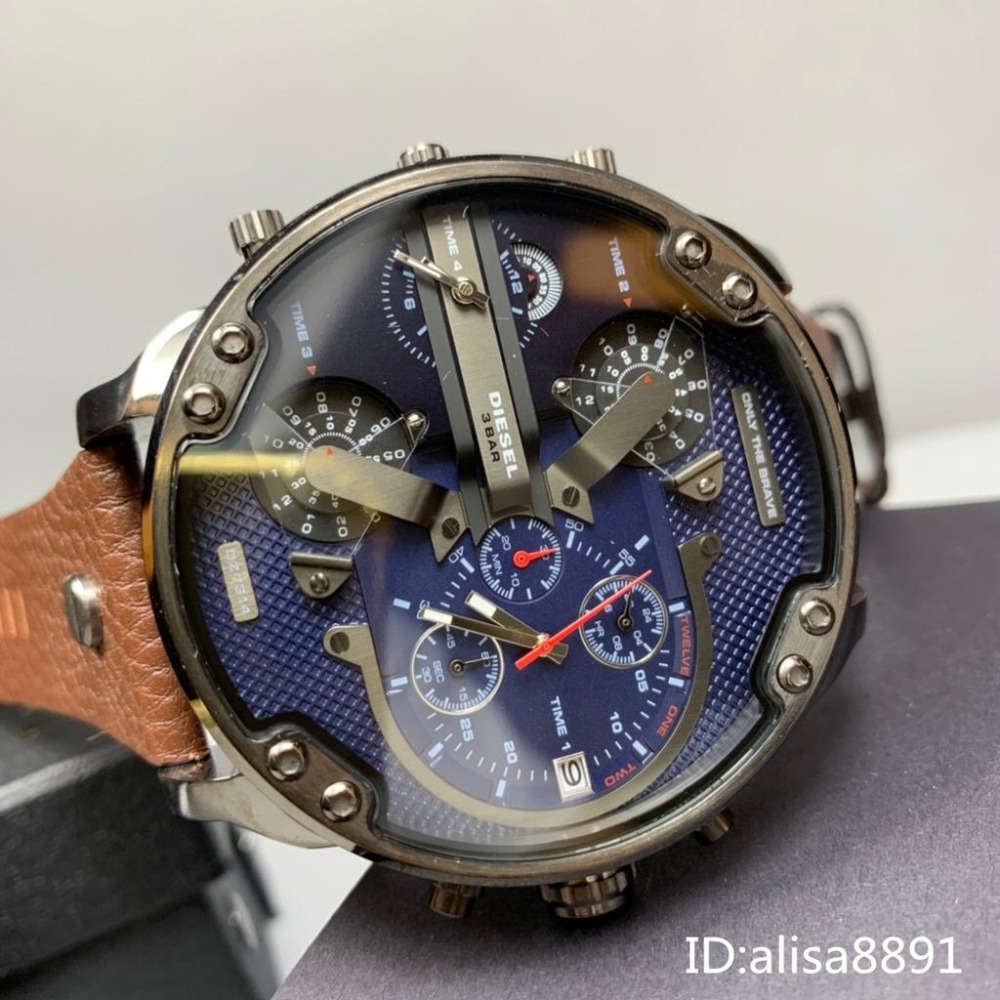 迪賽DIESEL手錶 歐美時尚潮流皮帶錶 大直徑57mm 男生手錶 休閒運動男生腕錶 計時日曆男錶 防水手錶DZ7314-細節圖5