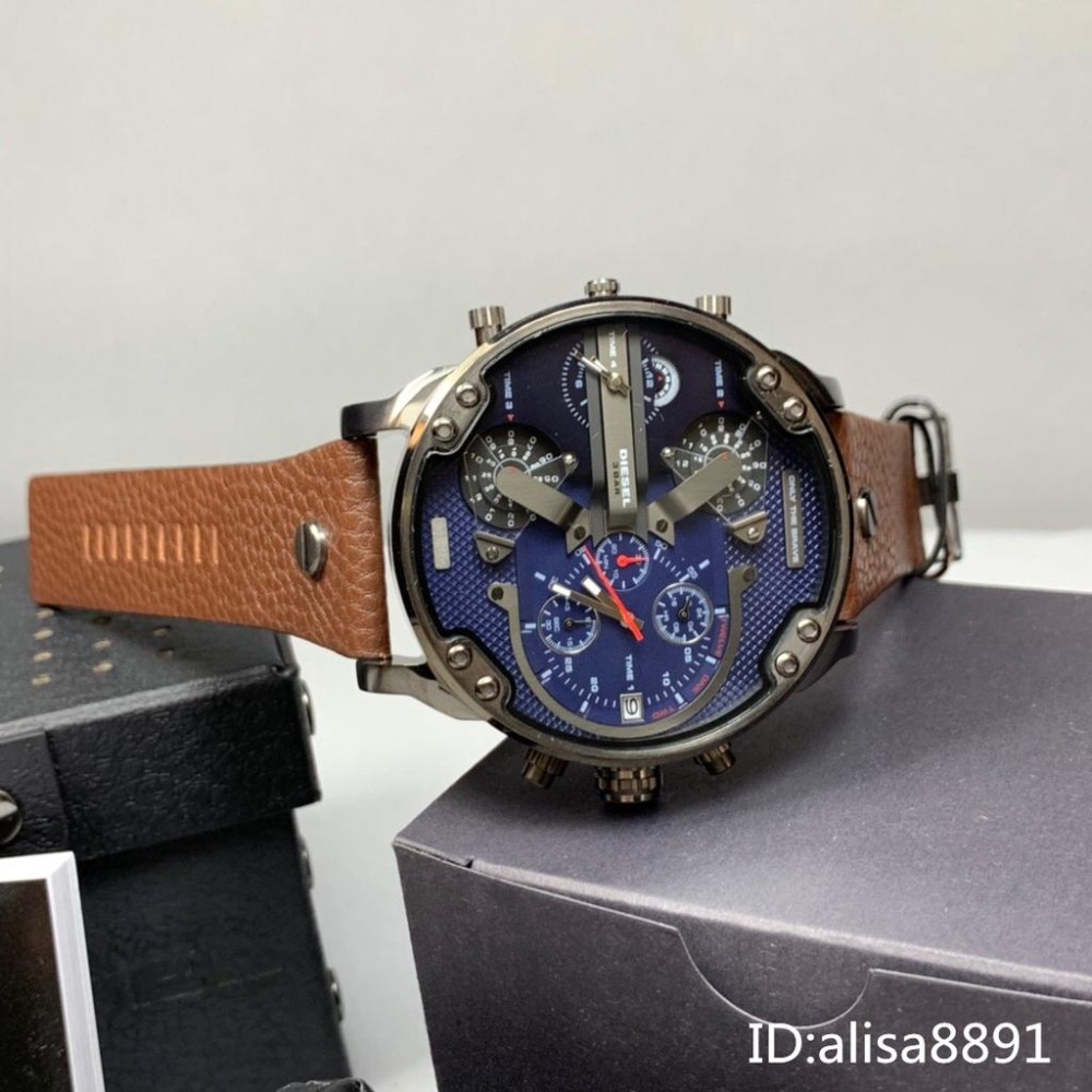 迪賽DIESEL手錶 歐美時尚潮流皮帶錶 大直徑57mm 男生手錶 休閒運動男生腕錶 計時日曆男錶 防水手錶DZ7314-細節圖6