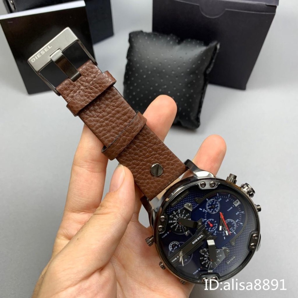 迪賽DIESEL手錶 歐美時尚潮流皮帶錶 大直徑57mm 男生手錶 休閒運動男生腕錶 計時日曆男錶 防水手錶DZ7314-細節圖7