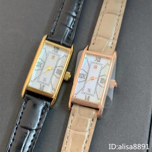VenDomeAoyama手錶 女生時間簡約皮帶錶 經典復古長方形羅馬數字防水石英錶 本田翼同款手錶女 氣質精緻小方錶
