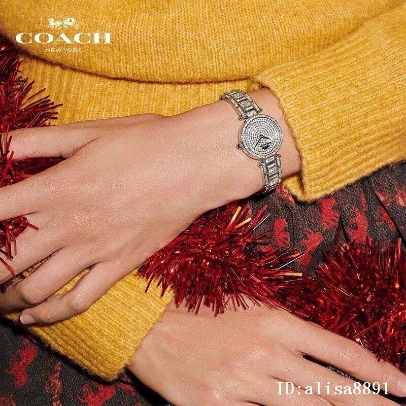 COACH手錶 蔻馳手錶 PARK帕克系列鑲鑽璀璨鋼帶錶 女生時尚防水石英錶女 小直接休閒女錶14503431-細節圖2